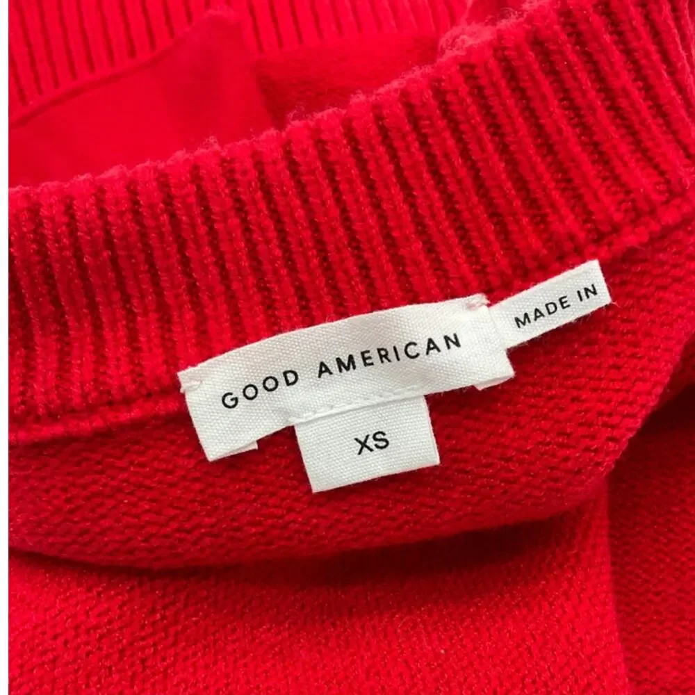 Good American Cozy Red Button Front Knit Cardigan Sweater Size XS